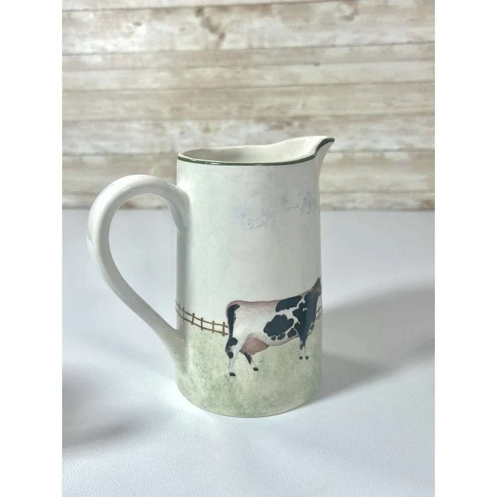 Price and Kensington Cow Painted Farmyard Animals Set Ceramic Creamer Pitcher